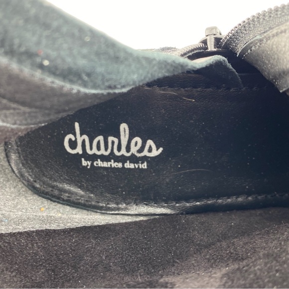 Charles by Charles David Ankle Fine Leather Ankle Boots in Silver and Black - Picture 4 of 8